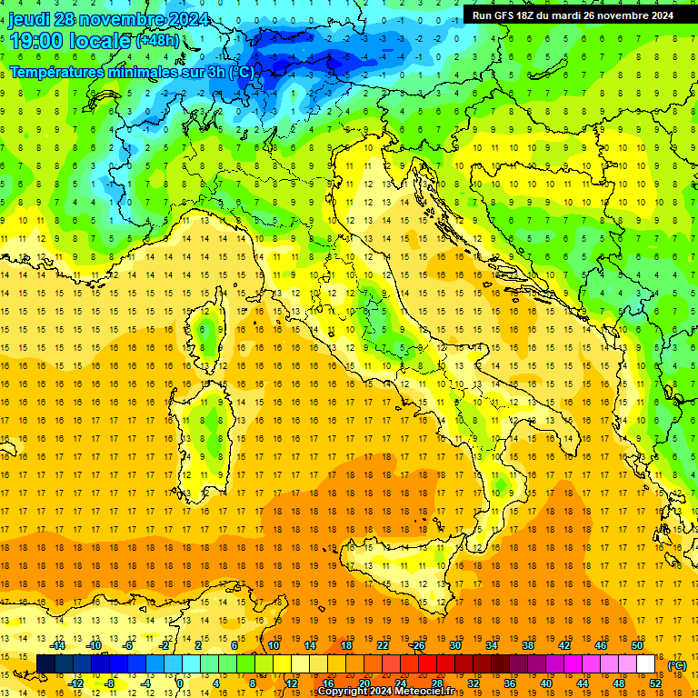 Modele GFS - Carte prvisions 