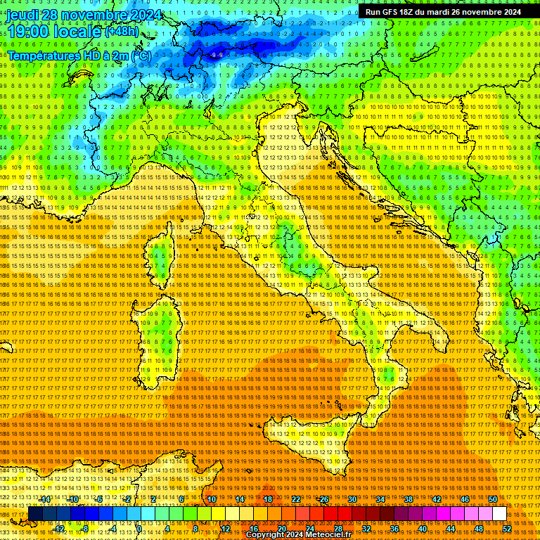 Modele GFS - Carte prvisions 