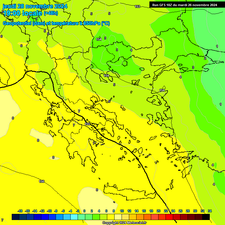 Modele GFS - Carte prvisions 