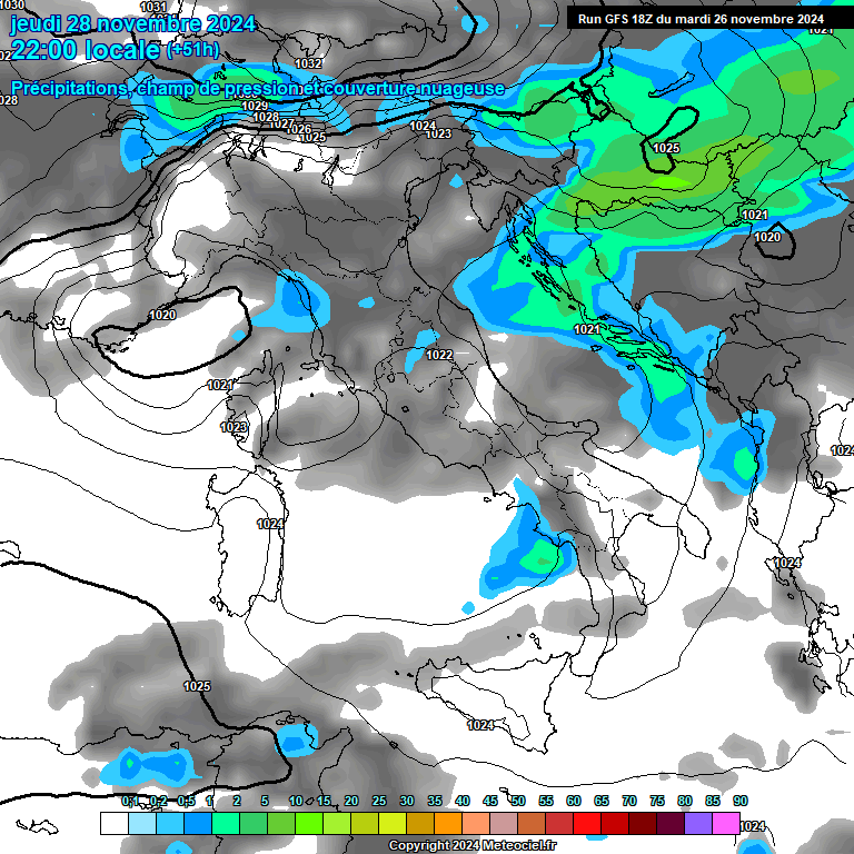 Modele GFS - Carte prvisions 