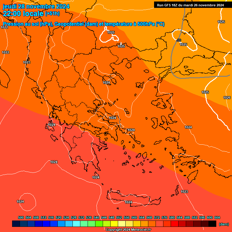 Modele GFS - Carte prvisions 