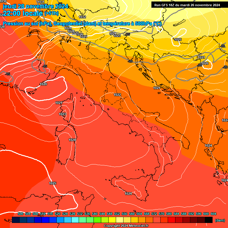 Modele GFS - Carte prvisions 