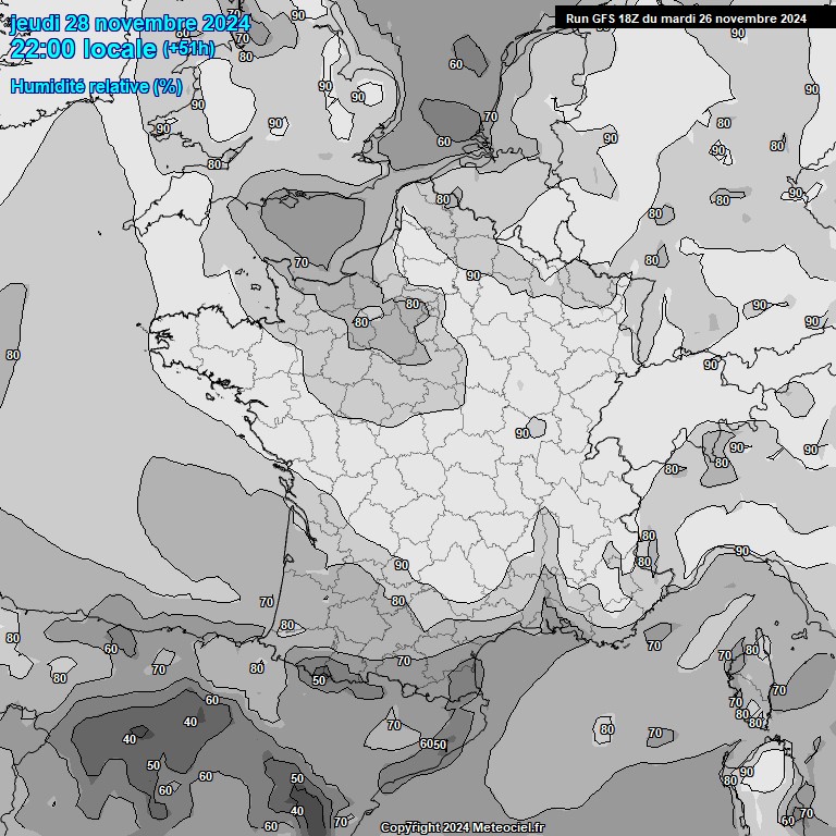 Modele GFS - Carte prvisions 