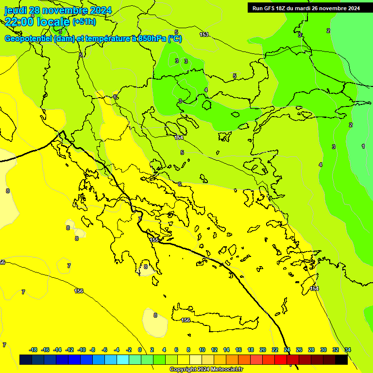 Modele GFS - Carte prvisions 