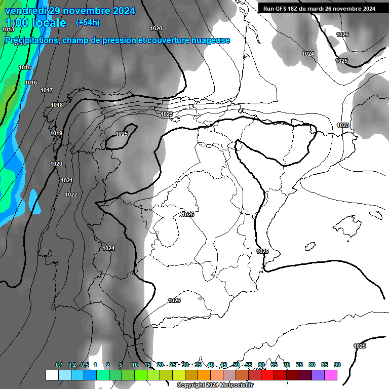 Modele GFS - Carte prvisions 