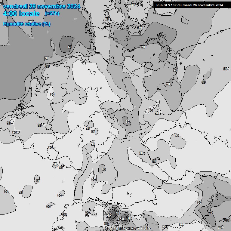 Modele GFS - Carte prvisions 