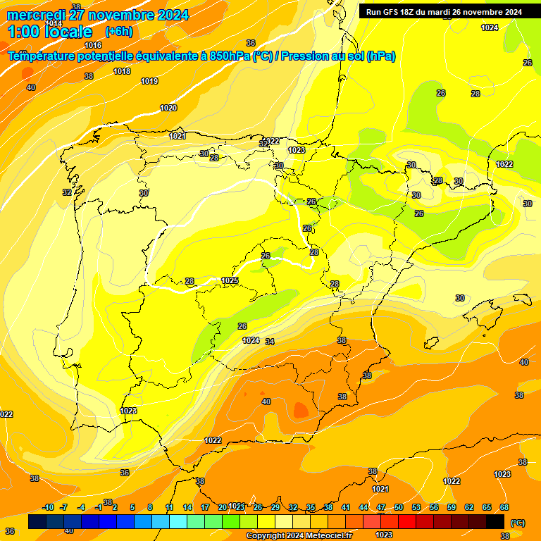 Modele GFS - Carte prvisions 