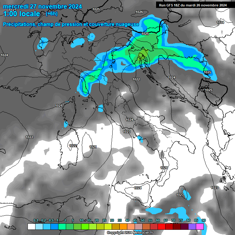 Modele GFS - Carte prvisions 