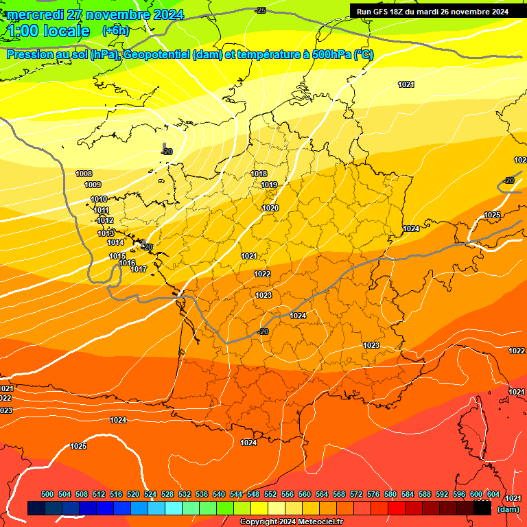 Modele GFS - Carte prvisions 