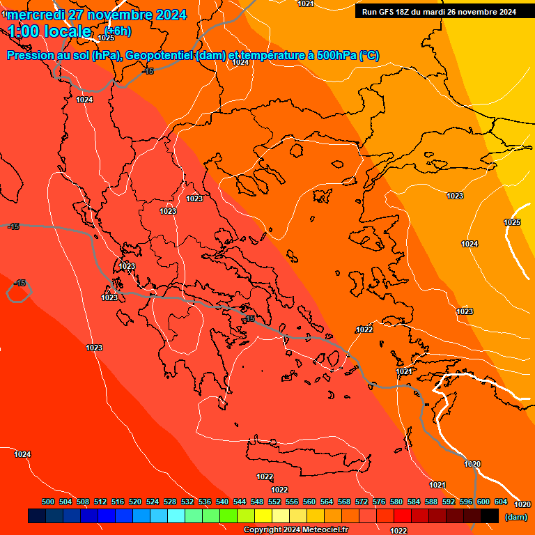 Modele GFS - Carte prvisions 