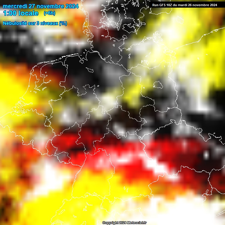 Modele GFS - Carte prvisions 