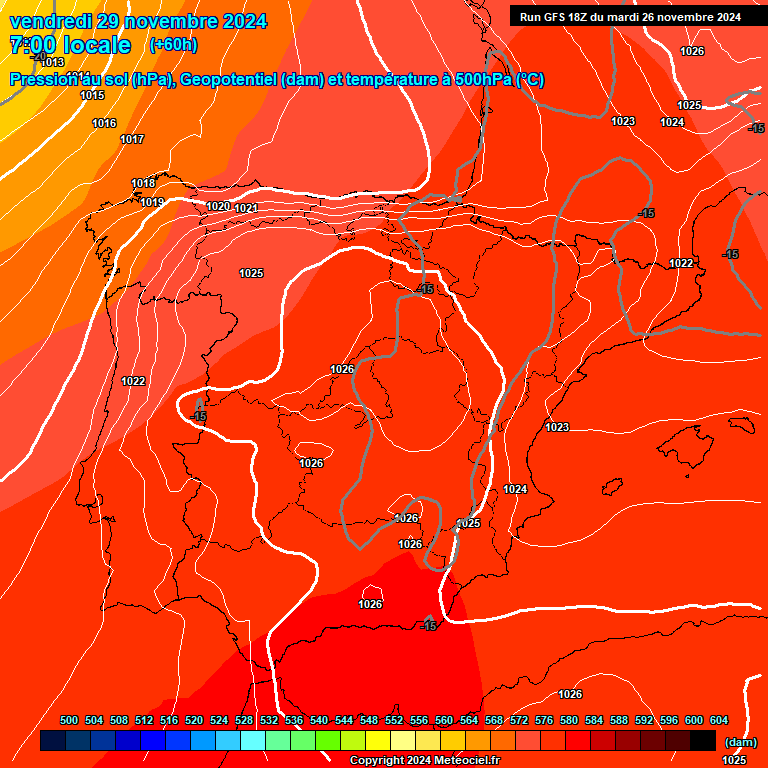 Modele GFS - Carte prvisions 