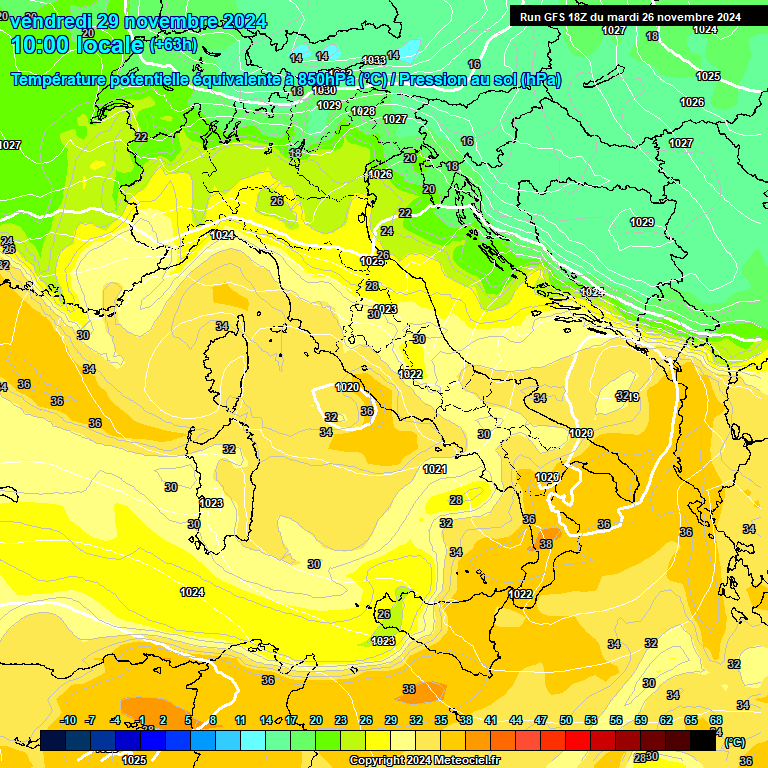 Modele GFS - Carte prvisions 