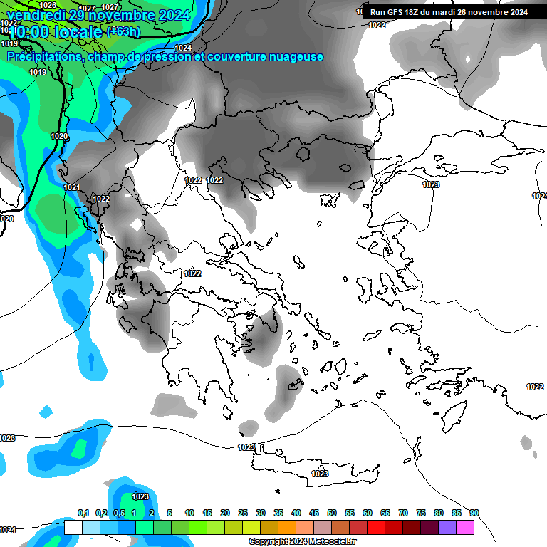 Modele GFS - Carte prvisions 