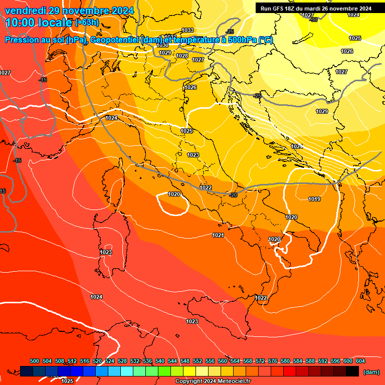 Modele GFS - Carte prvisions 