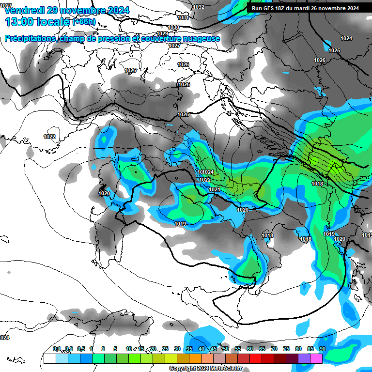 Modele GFS - Carte prvisions 