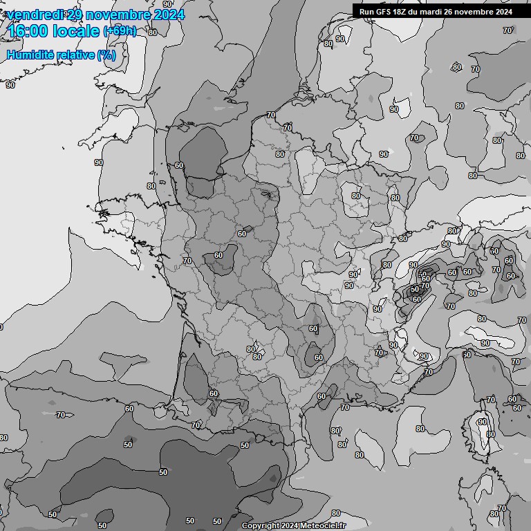 Modele GFS - Carte prvisions 