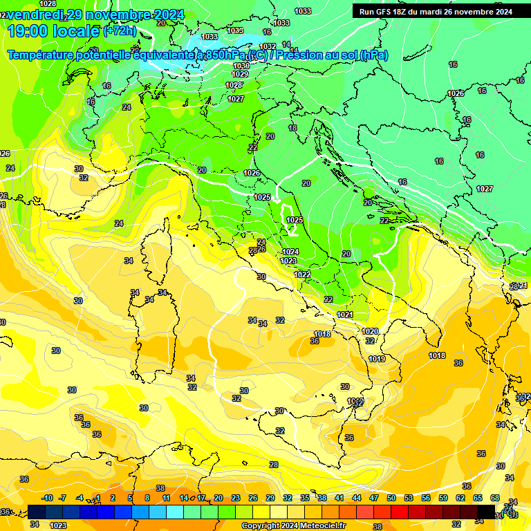 Modele GFS - Carte prvisions 