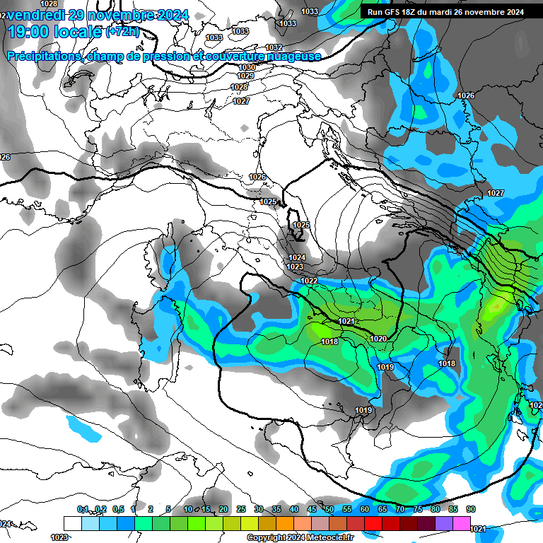 Modele GFS - Carte prvisions 