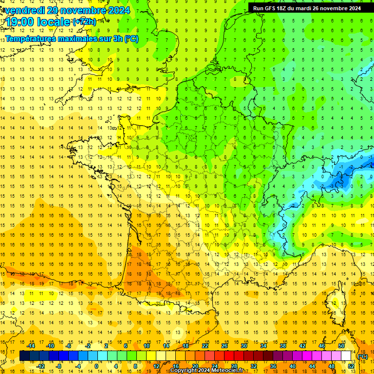 Modele GFS - Carte prvisions 