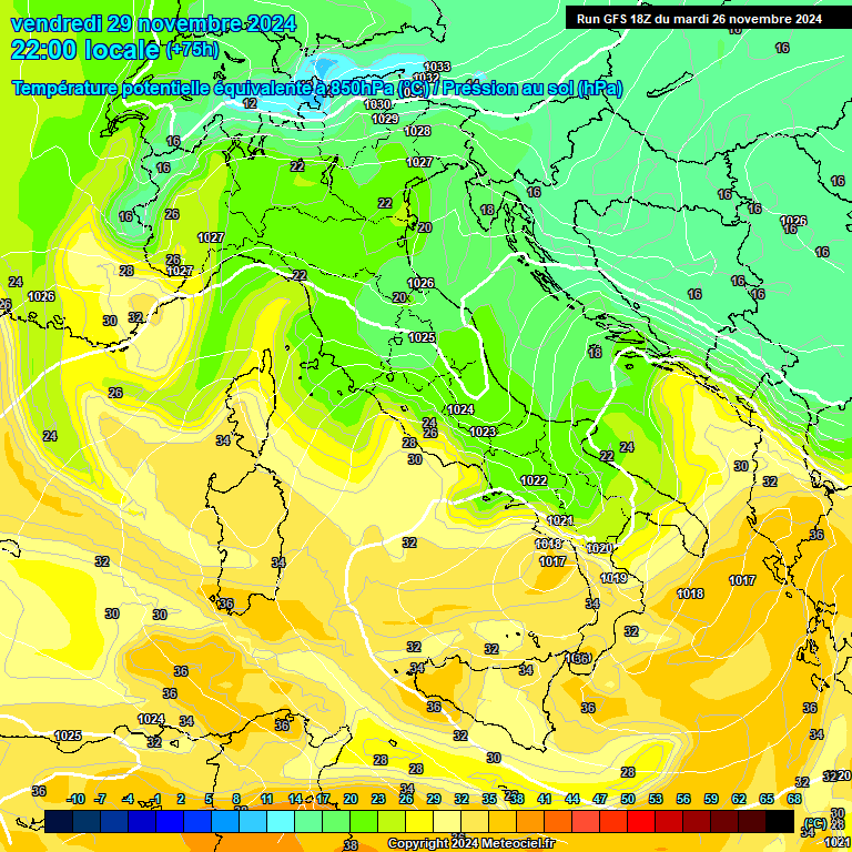 Modele GFS - Carte prvisions 