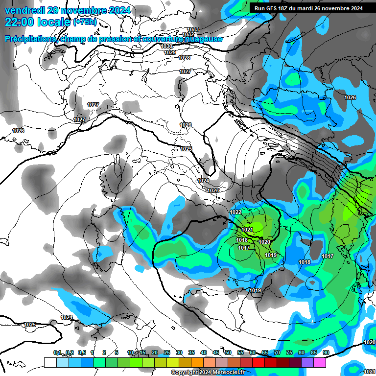 Modele GFS - Carte prvisions 