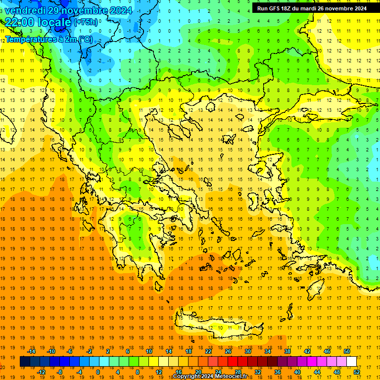 Modele GFS - Carte prvisions 