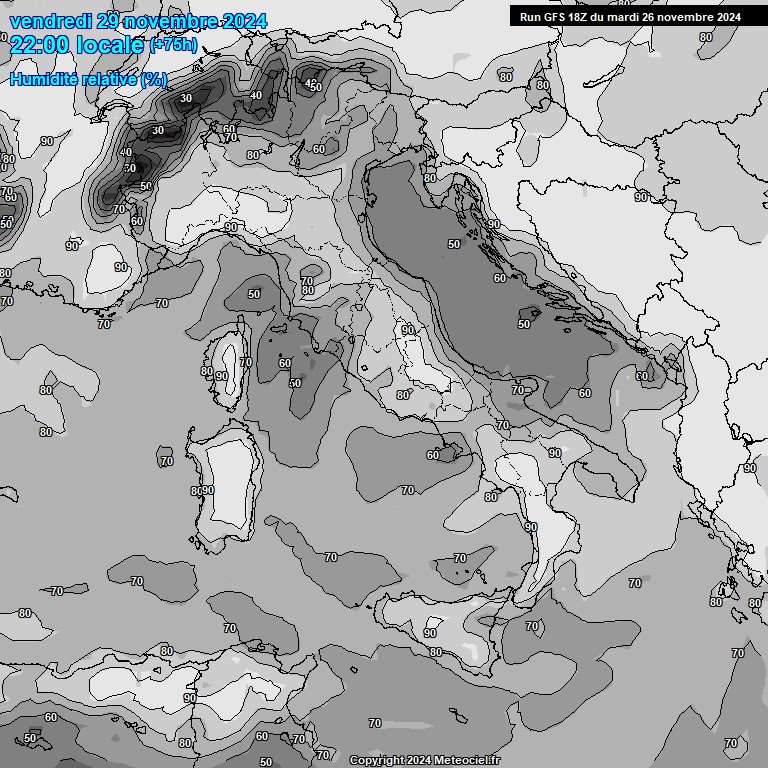 Modele GFS - Carte prvisions 