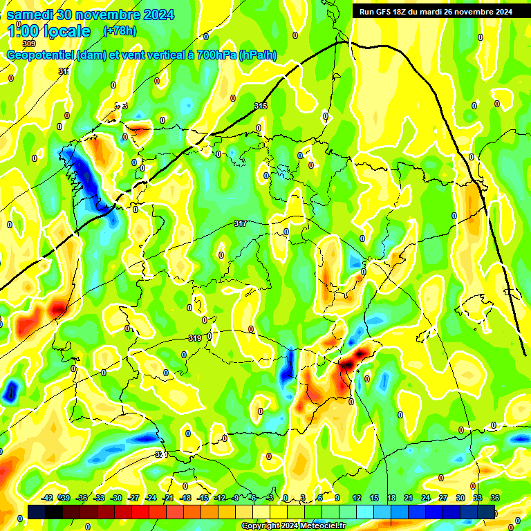 Modele GFS - Carte prvisions 