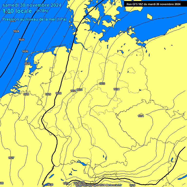 Modele GFS - Carte prvisions 