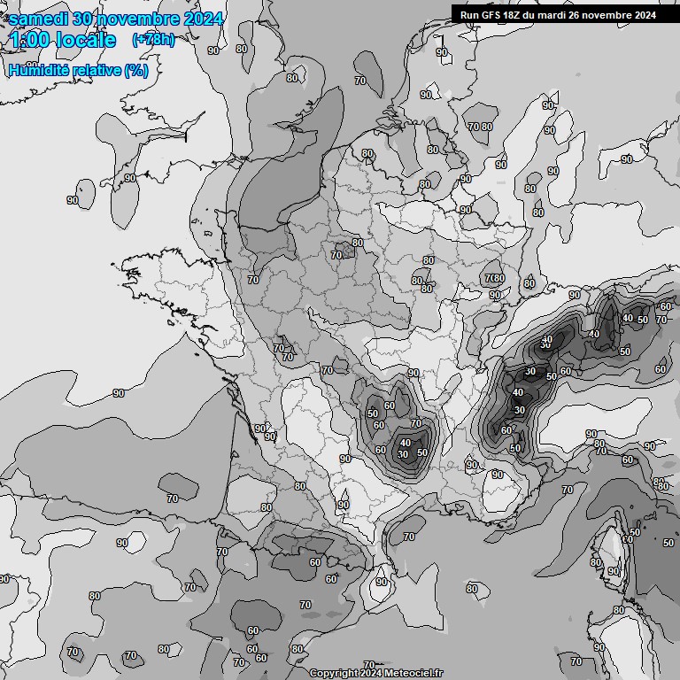 Modele GFS - Carte prvisions 