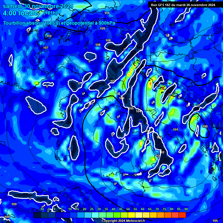 Modele GFS - Carte prvisions 