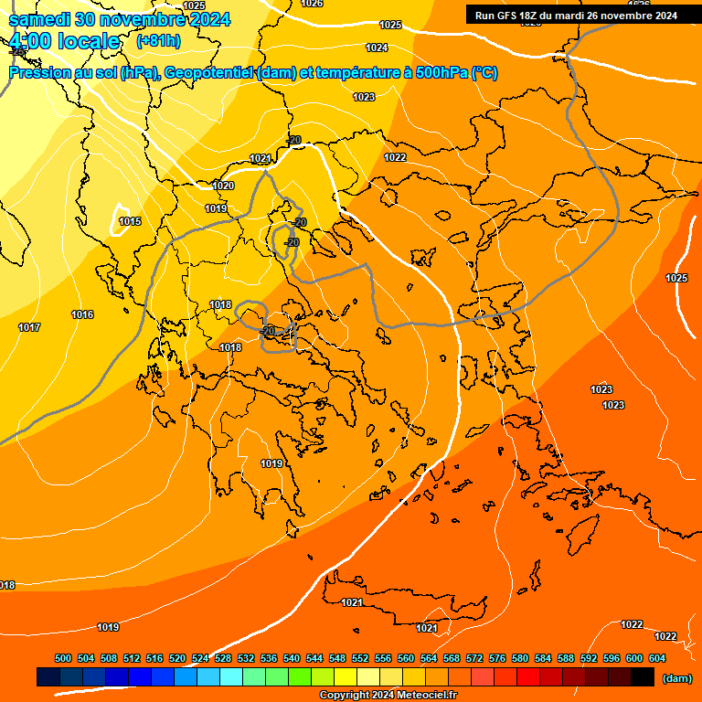 Modele GFS - Carte prvisions 