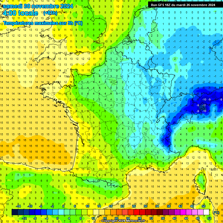 Modele GFS - Carte prvisions 