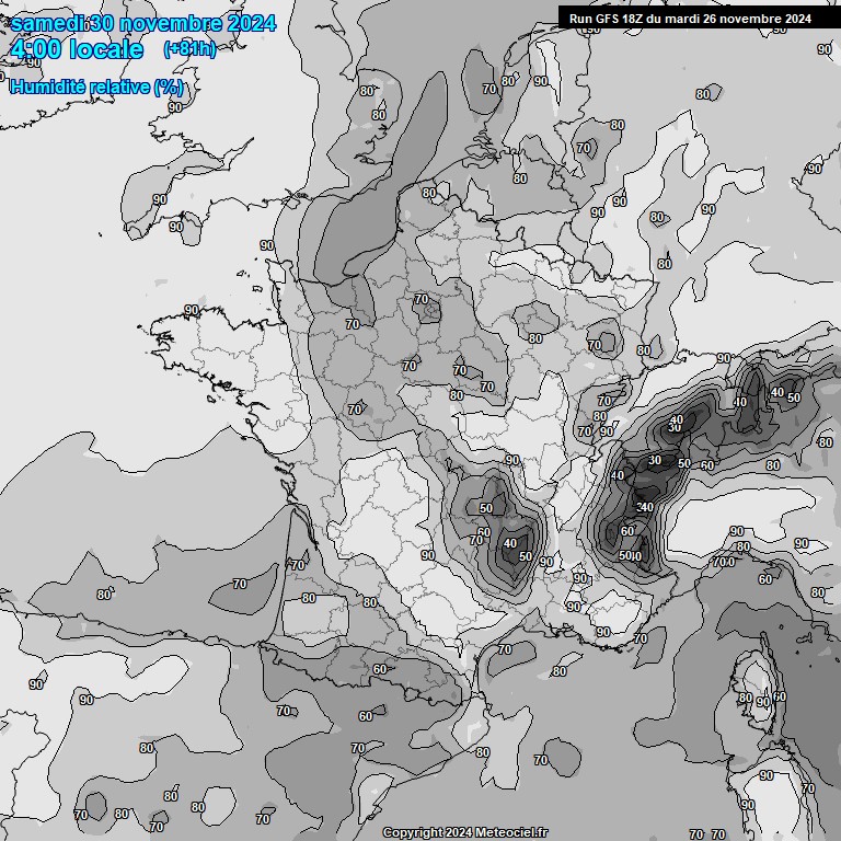 Modele GFS - Carte prvisions 