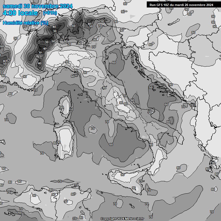 Modele GFS - Carte prvisions 