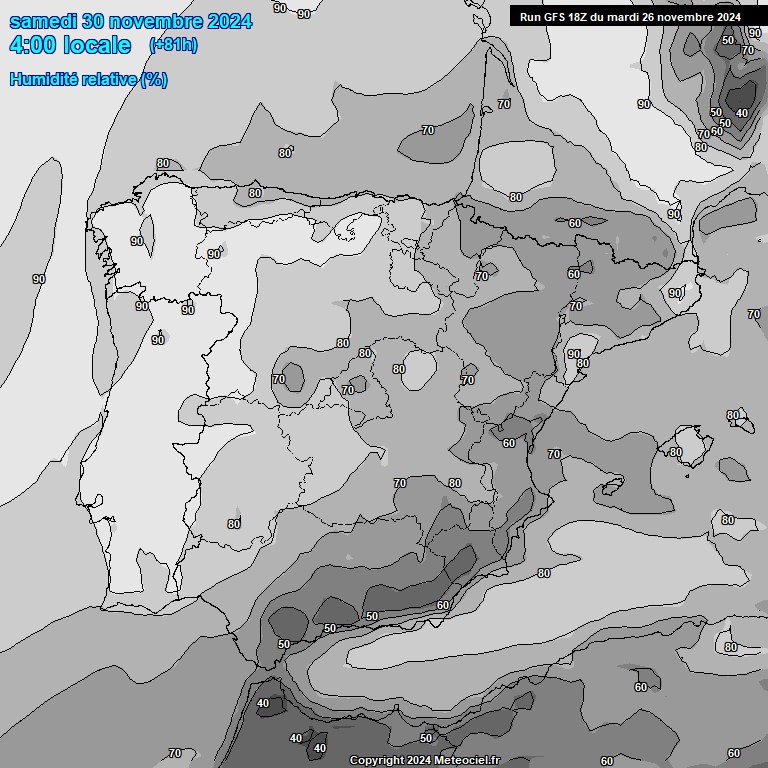 Modele GFS - Carte prvisions 