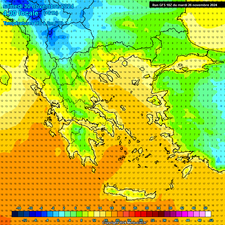 Modele GFS - Carte prvisions 