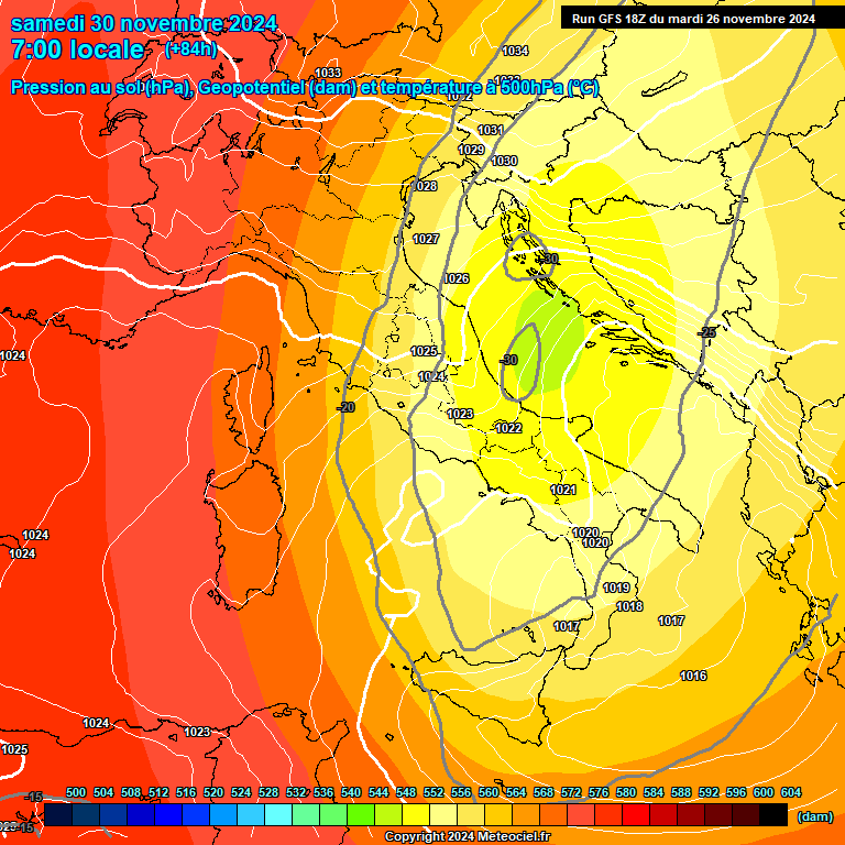 Modele GFS - Carte prvisions 