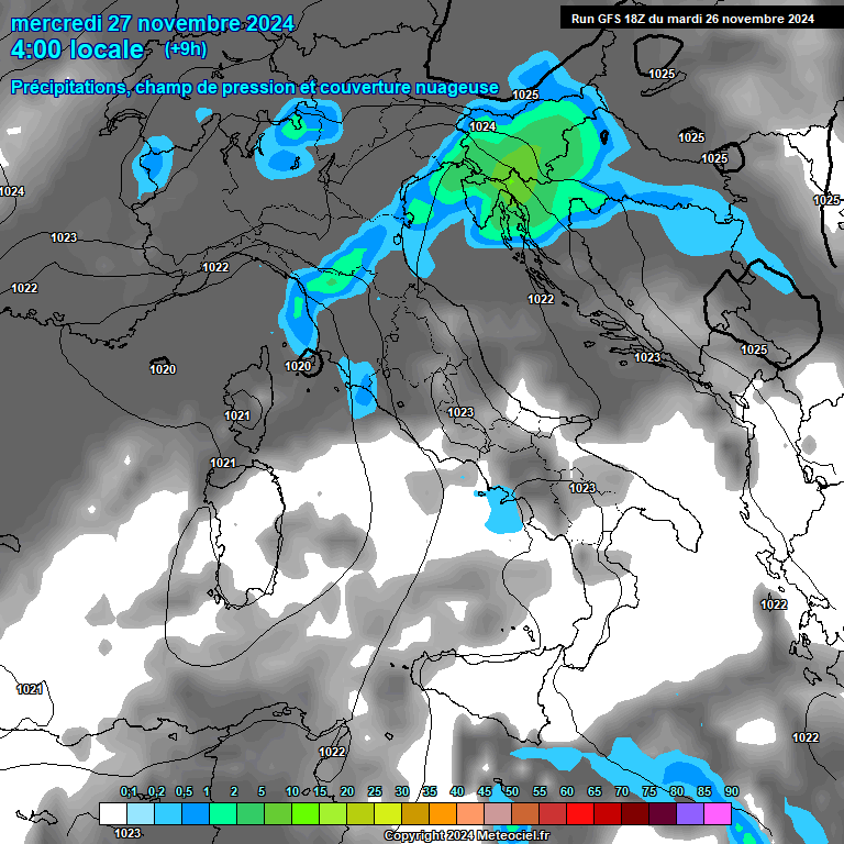 Modele GFS - Carte prvisions 