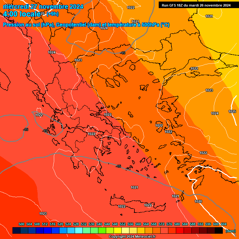 Modele GFS - Carte prvisions 