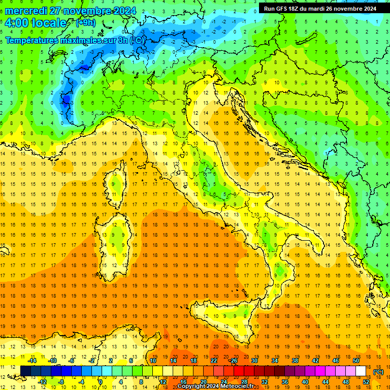 Modele GFS - Carte prvisions 