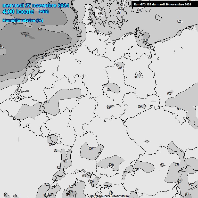 Modele GFS - Carte prvisions 