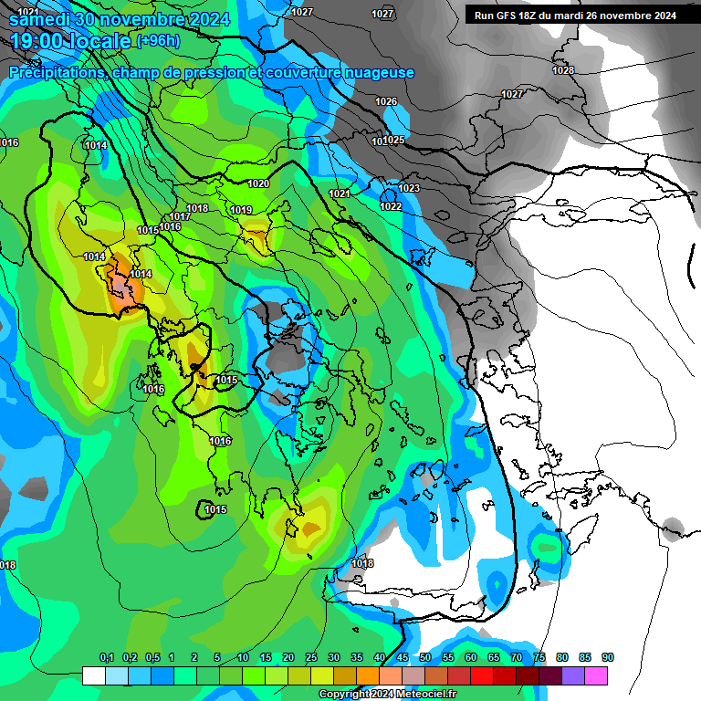 Modele GFS - Carte prvisions 