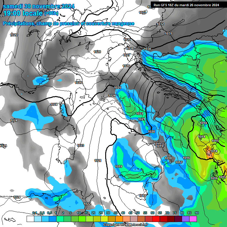 Modele GFS - Carte prvisions 