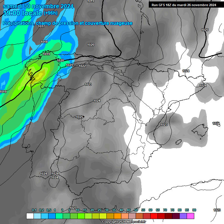 Modele GFS - Carte prvisions 