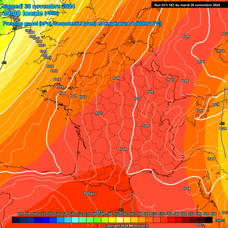 Modele GFS - Carte prvisions 