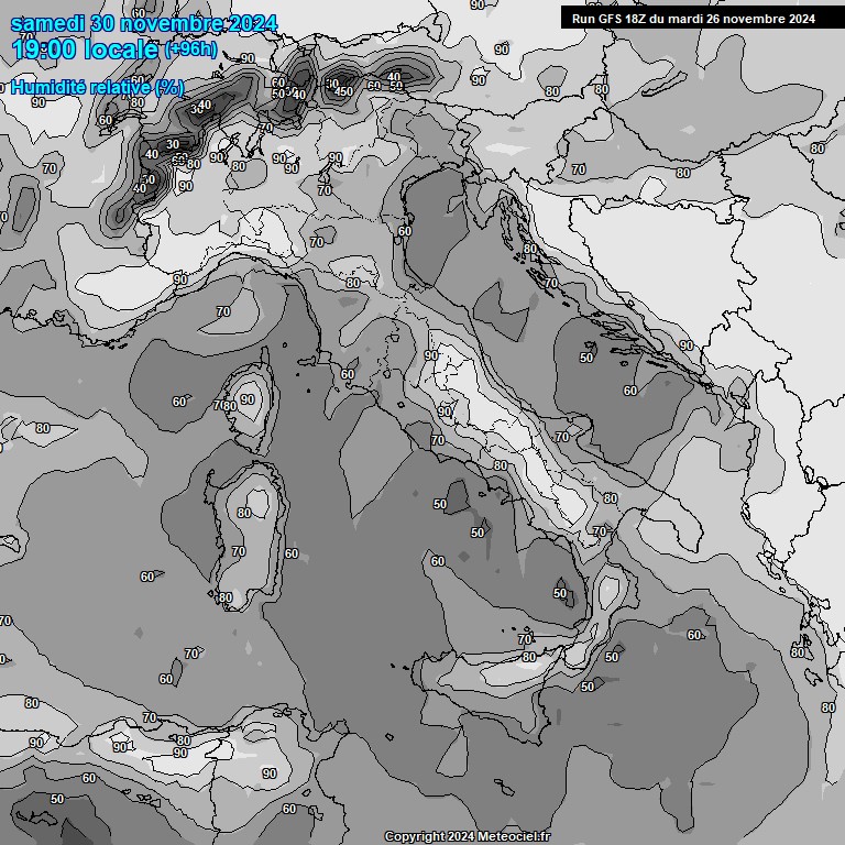 Modele GFS - Carte prvisions 