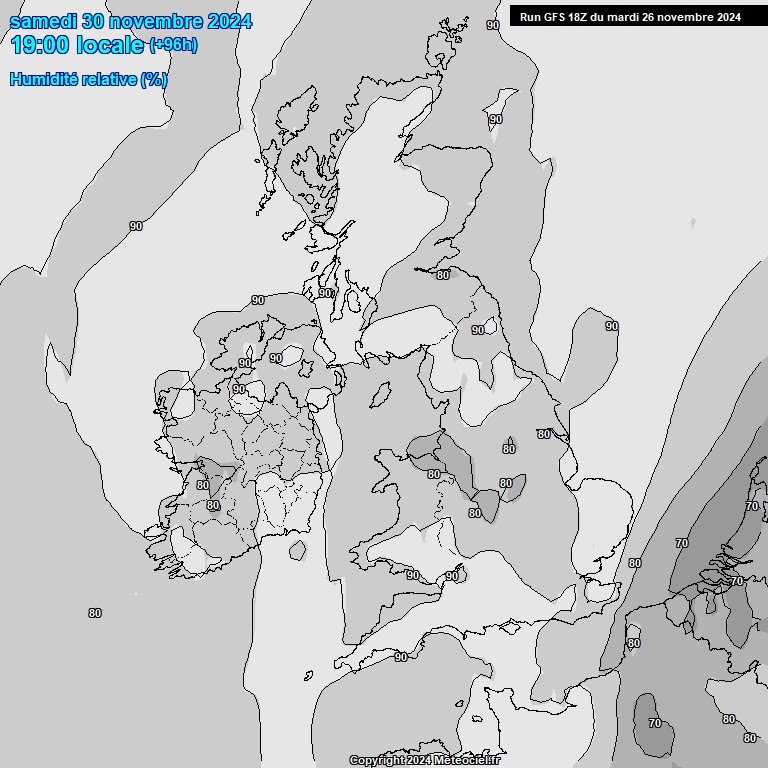 Modele GFS - Carte prvisions 