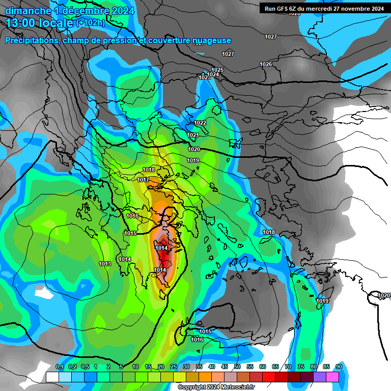 Modele GFS - Carte prvisions 